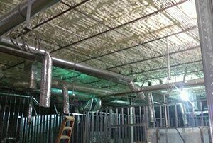 Commercial warehouse spray foam insulation project.