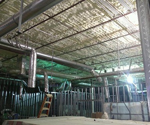 Commercial warehouse spray foam insulation project.