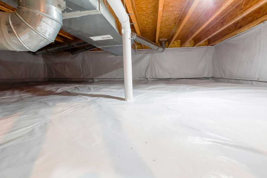 Crawl space encapsulation in a customer's home.