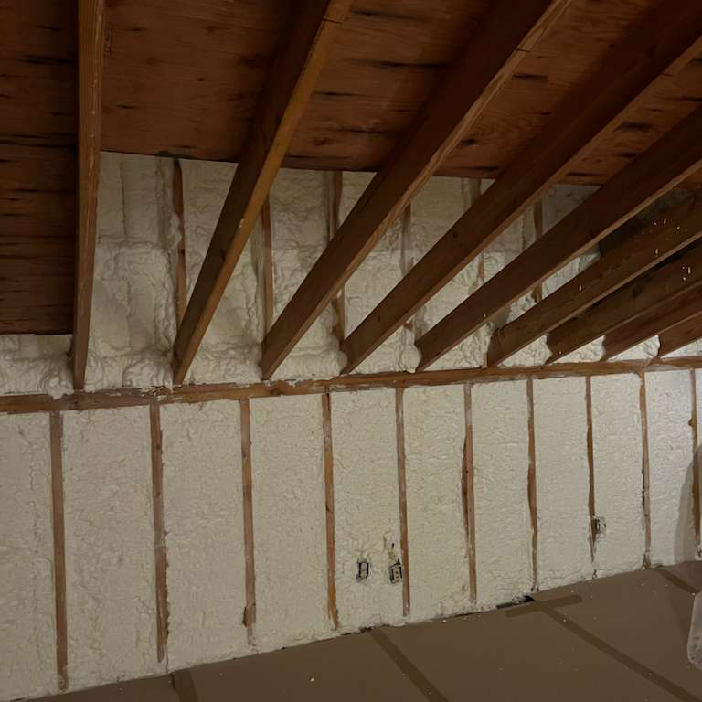 attic-insulated-with-spray-foam Attic insulated with spray foam