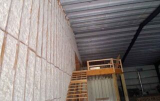 Open-cell spray foam insulation on walls. Open-cell spray foam insulation on walls.