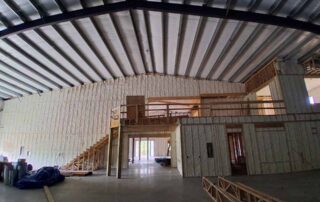 Open-cell spray foam insulation on walls and roof deck. Open-cell spray foam insulation on walls and roof deck.