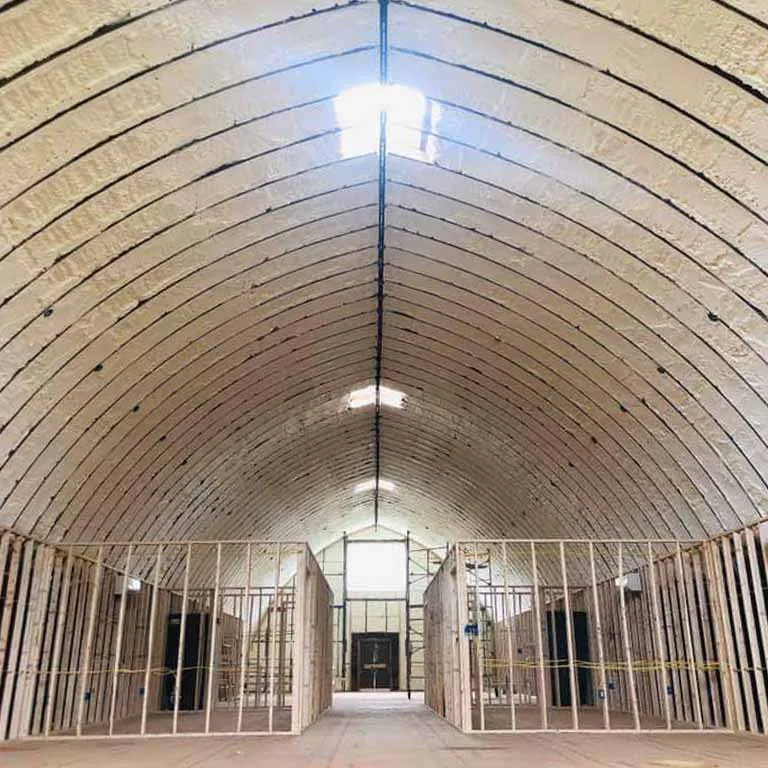 Open cell spray foam barndominium wedding venue.