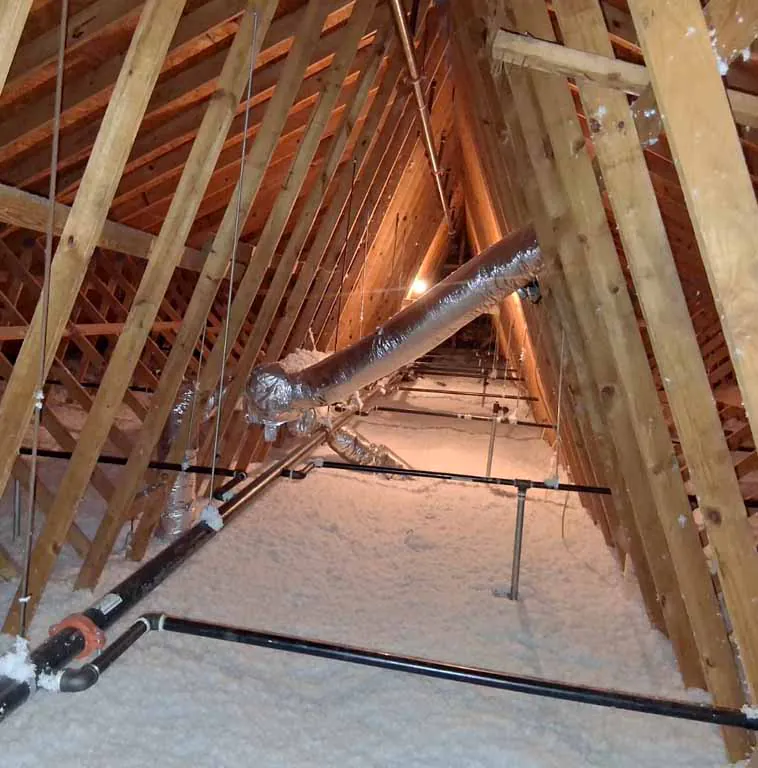 Blown-in attic insulation, Hayes Nashville.